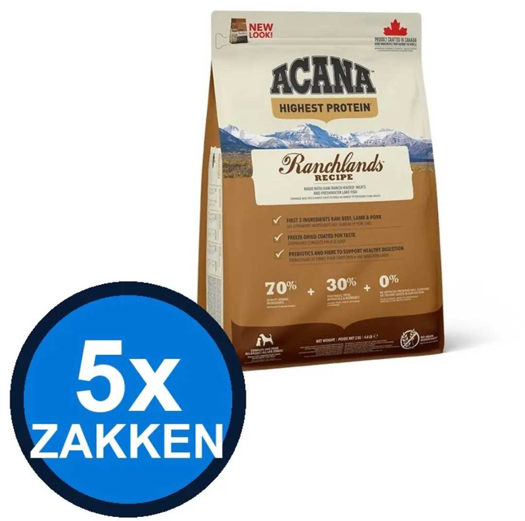 Acana Highest Protein Dog Ranchlands Droogvoer 2kg