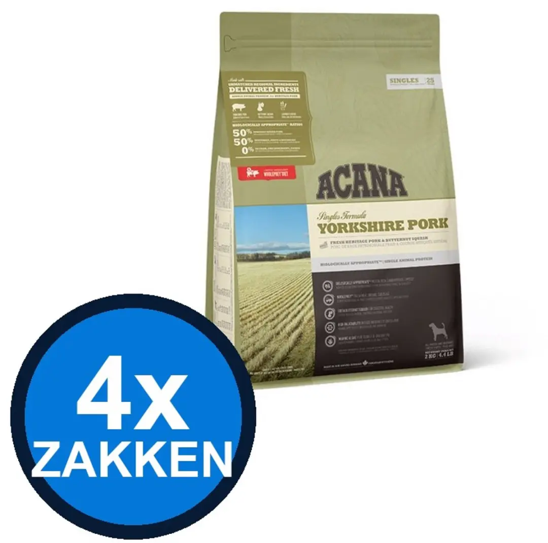 Acana Singles Yorkshire Pork Hondenvoer Droogvoer 2kg