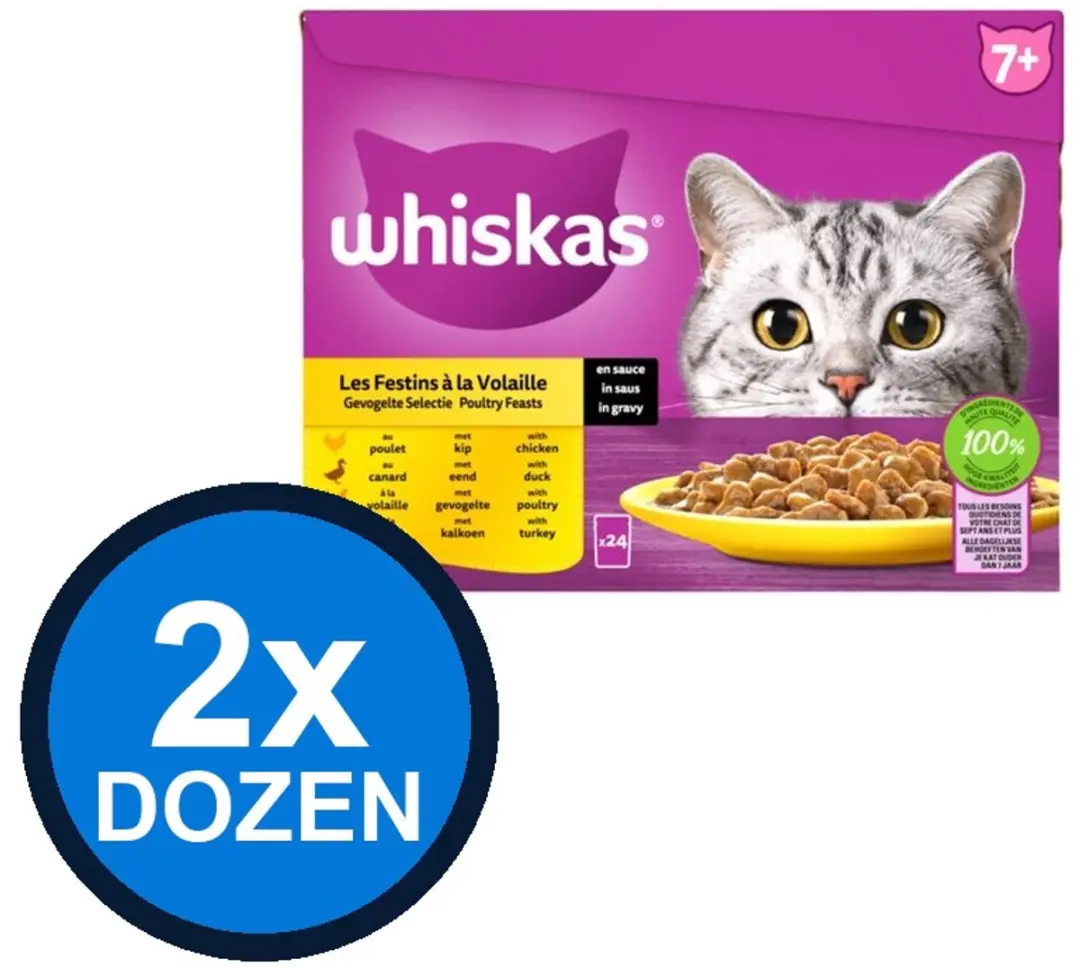 Whiskas 7+ Senior Saus Gevogelte Multipack