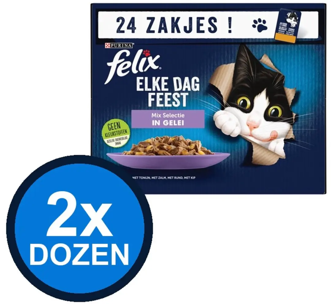 Felix Elke Dag Feest In Gelei Mix Selectie Kattenvoer Natvoer