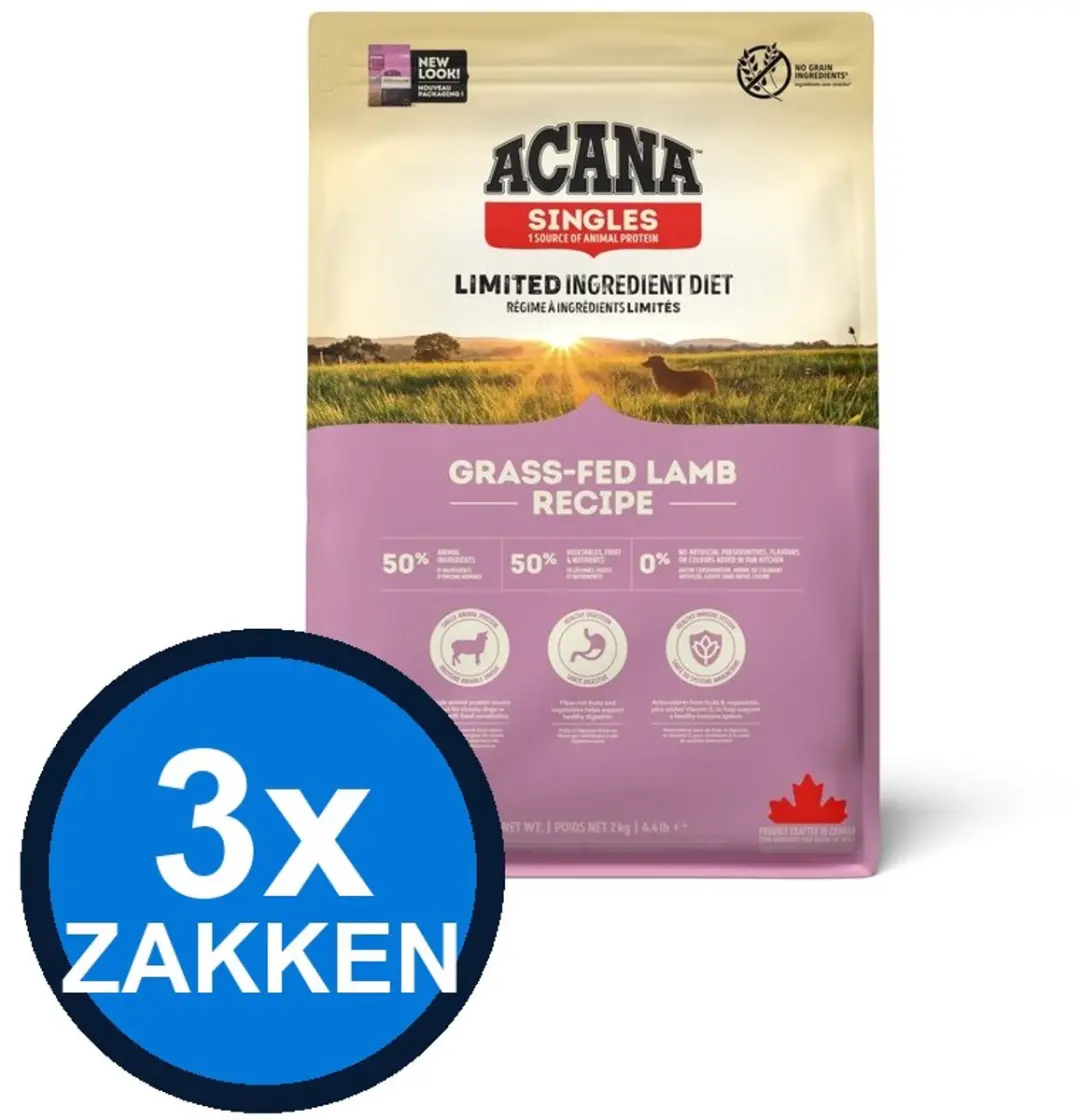 Acana Singles Grass-fed Lamb Hondenvoer Droogvoer 2kg