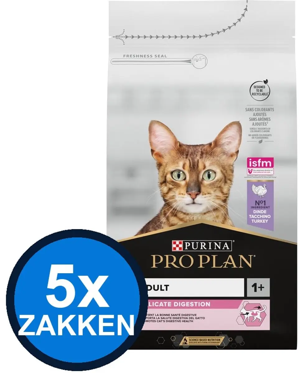 Pro Plan Adult Delicate Digestion Kalkoen Kattenvoer Droogvoer 7,5kg