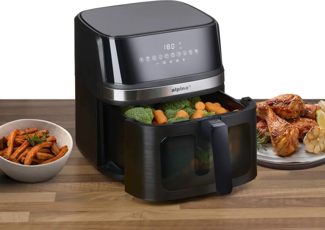 Alpina Airfryer XL 8L - 1700W - 10 Programma's - Zwart - afbeelding 6 van 6