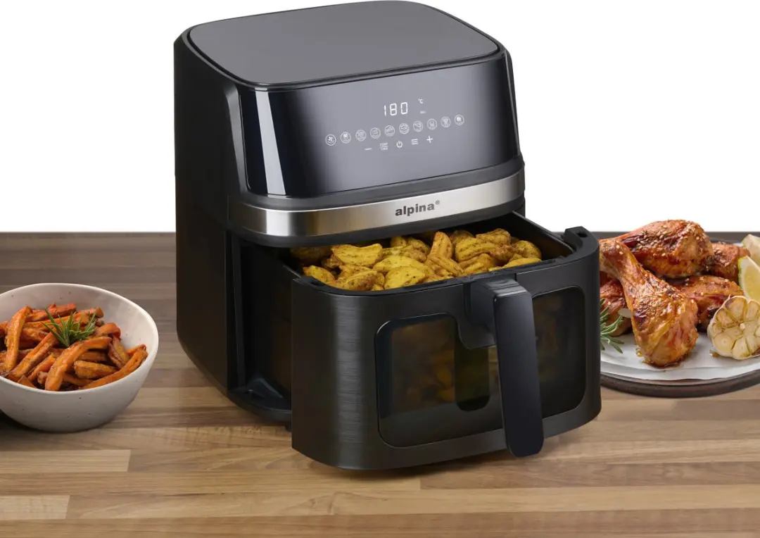 Alpina Airfryer XL 8L - 1700W - 10 Programma's - Zwart