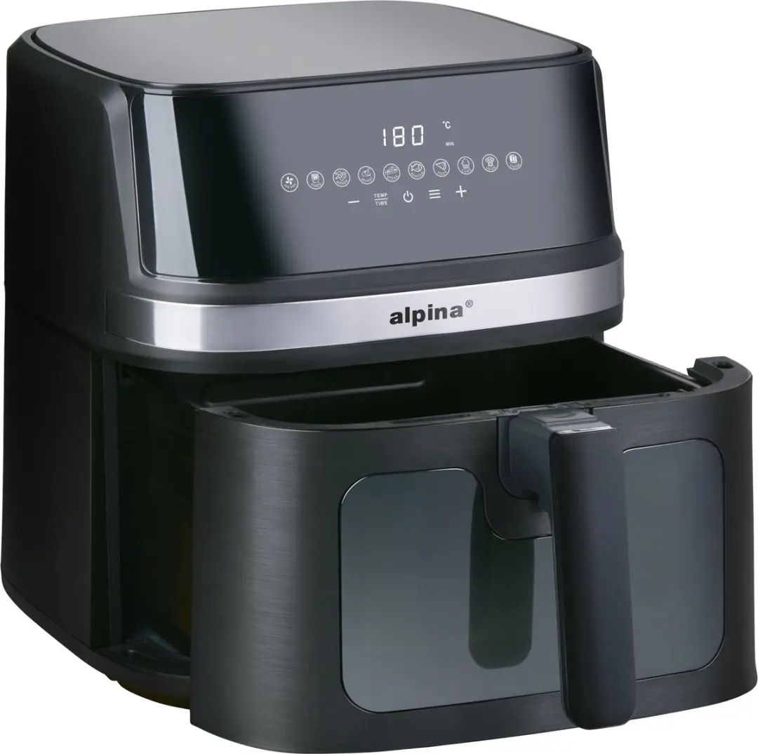 Alpina Airfryer XL 8L - 1700W - 10 Programma's - Zwart