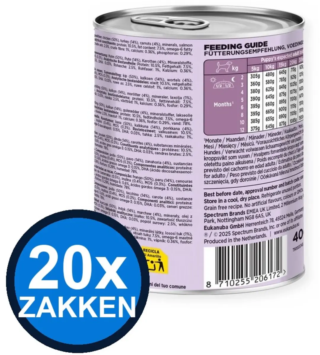Eukanuba Life Care Natvoer Puppy Kalkoen & Wortel 20x400g