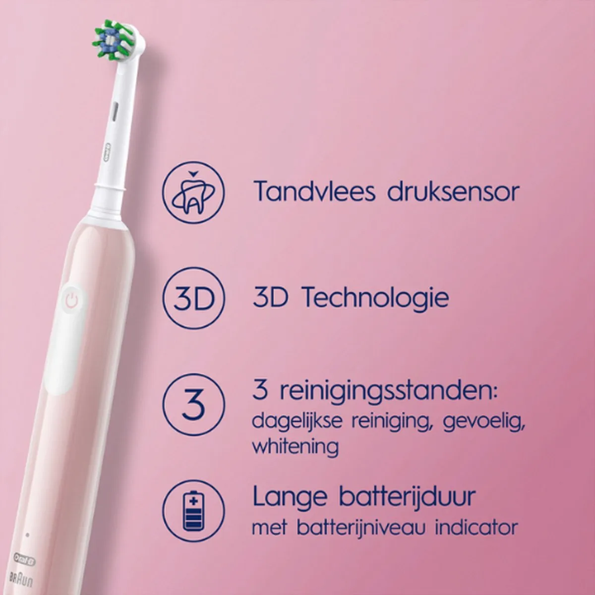 Oral-B PRO 1 Roze Elektrische Tandenborstel - 3 standen