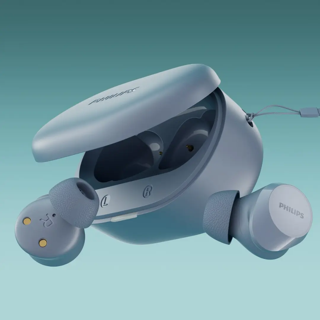 Philips TAT1300LB True Wireless Oordopjes - 24 Uur - IPX4 - Lichtblauw/Violet - afbeelding 6 van 6