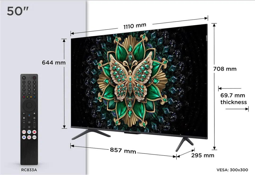 TCL C6K 50C6K 50 inch QD-MiniLED TV - Metallic