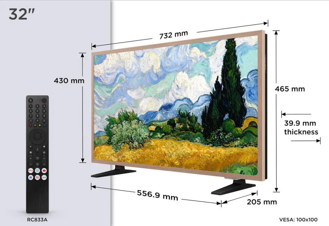 TCL 32A400 Pro 32 inch QLED Smart TV - Wit