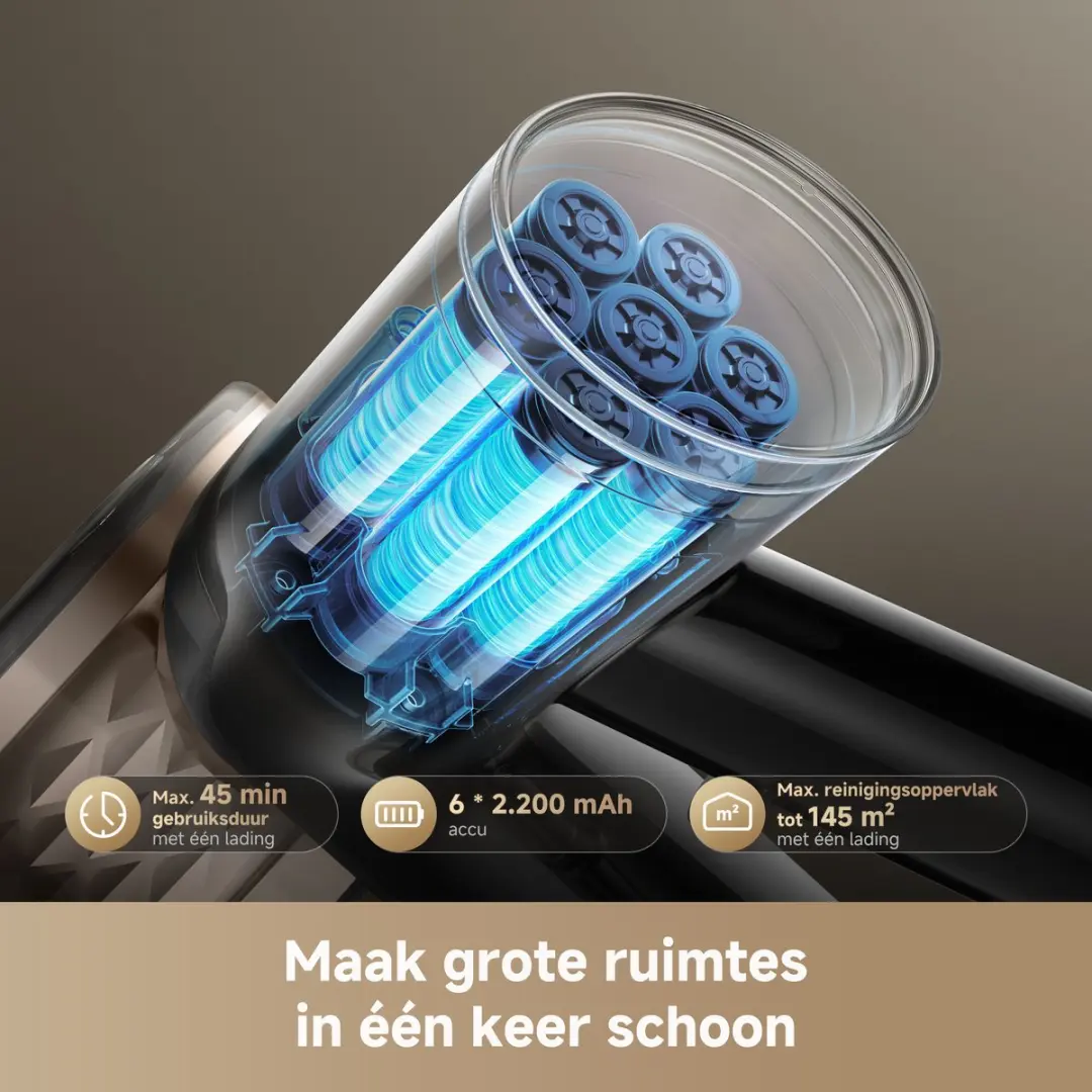 Dreame R10s Lite Snoerloze Stofzuiger - 25.000 Pa - Goud/Zwart