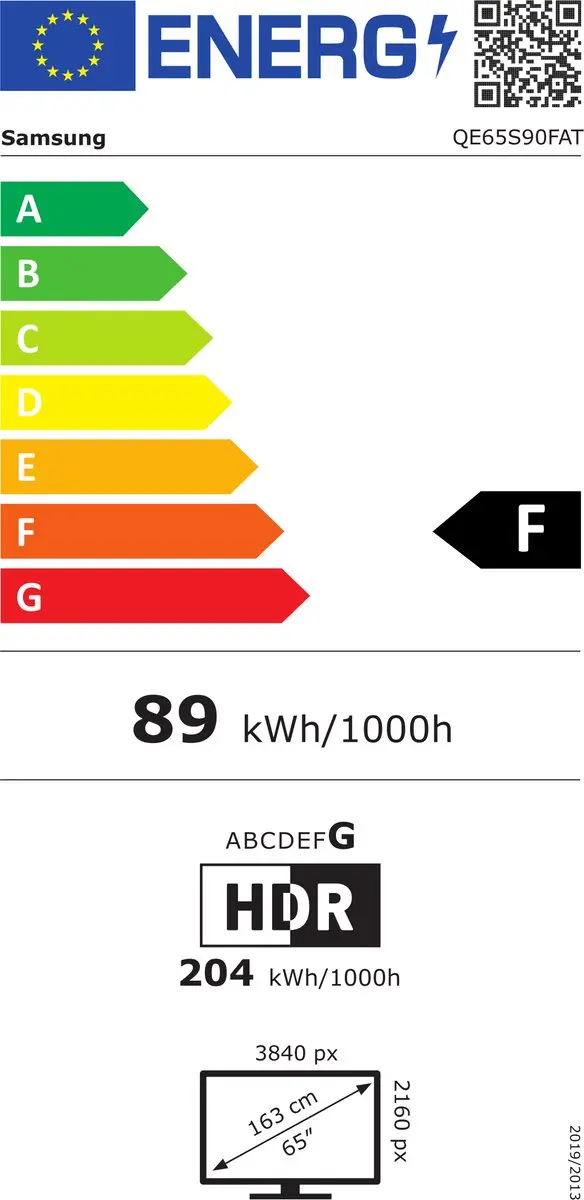 Samsung QE65S90F OLED 65 Inch 4K Smart TV - Zwart