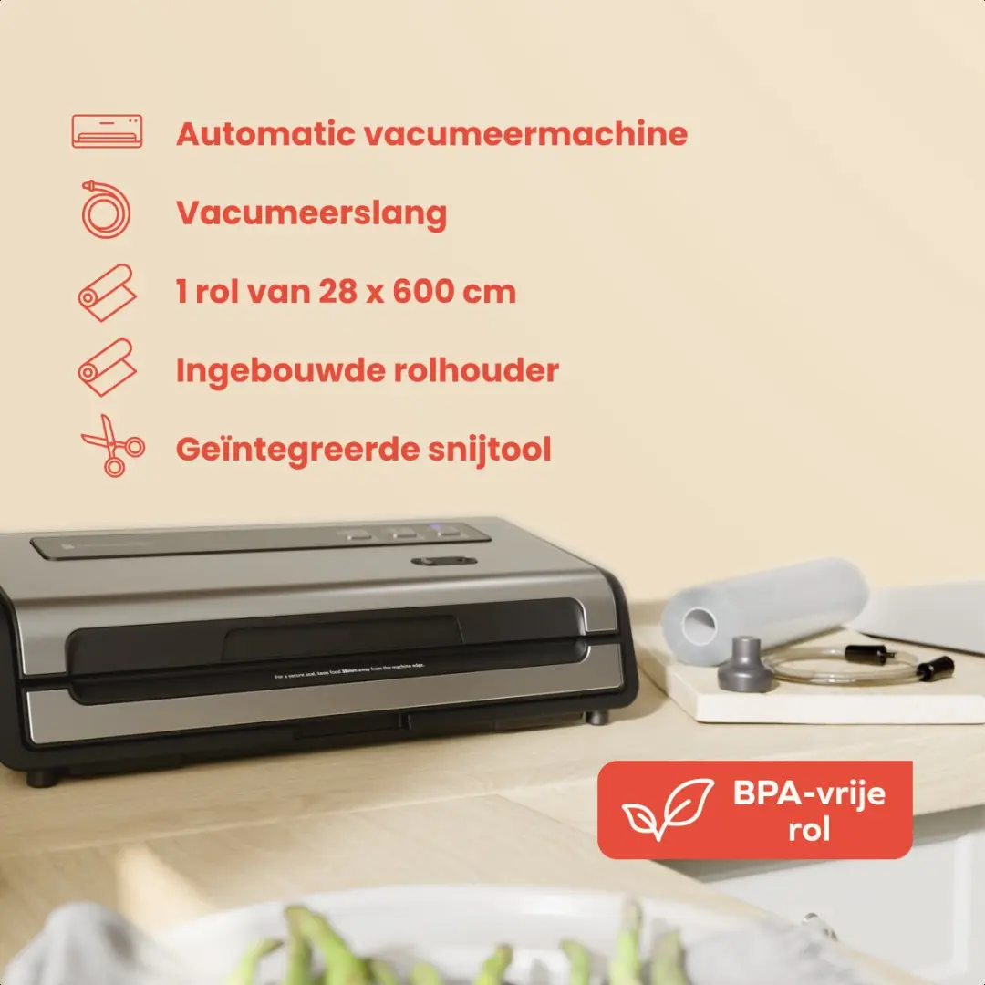 KitchenBrothers KB1004220 Vacuüm Sealer - 140W - 18L/min - Zwart