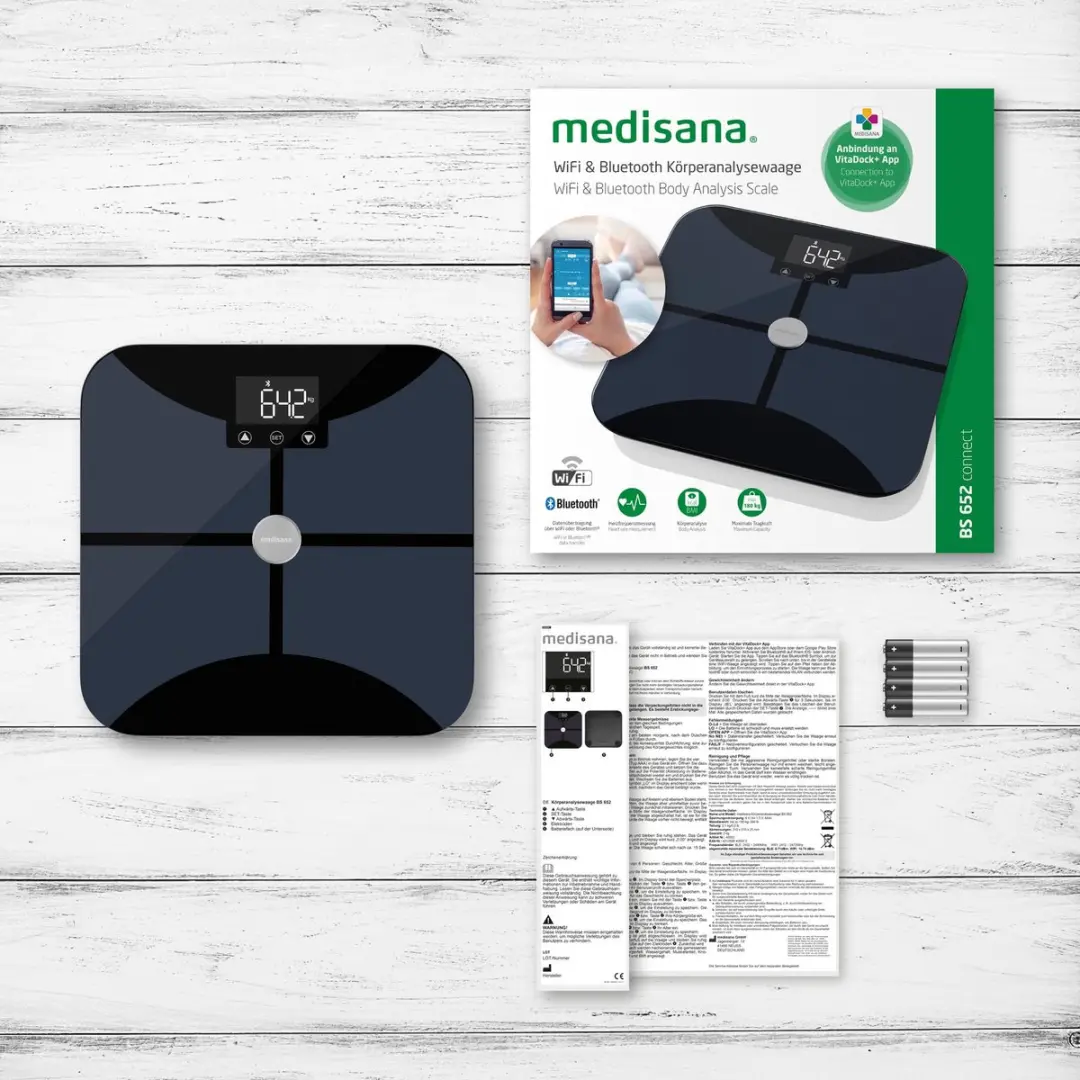 Medisana BS 652 Connect Lichaamsanalyse Weegschaal - 180 kg - 8 Personen - Zwart