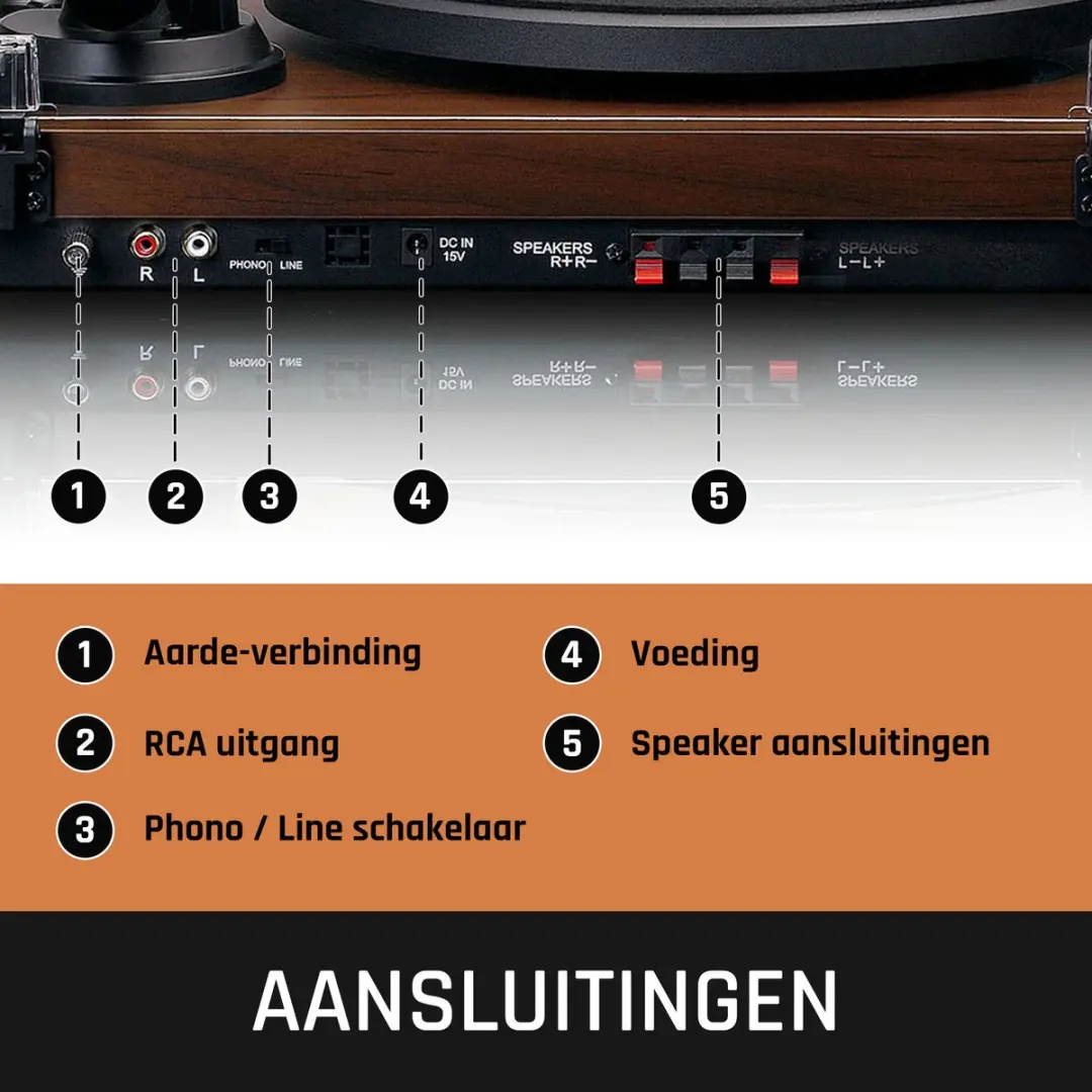 Lenco LS-600WA Platenspeler Bundel - Walnoot - 20 Stuks - afbeelding 6 van 6