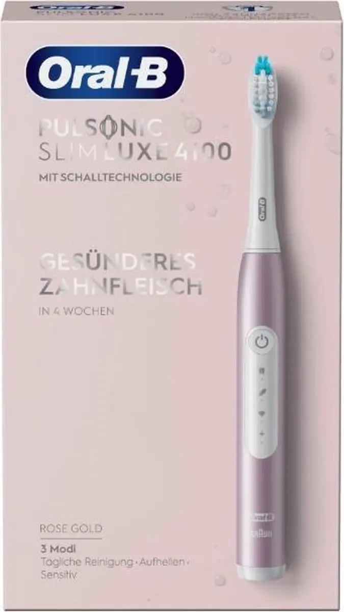 Oral-B Pulsonic Slim Luxe 4100 Sonische Tandenborstel - Roségoud - 3 standen - 2 borstels