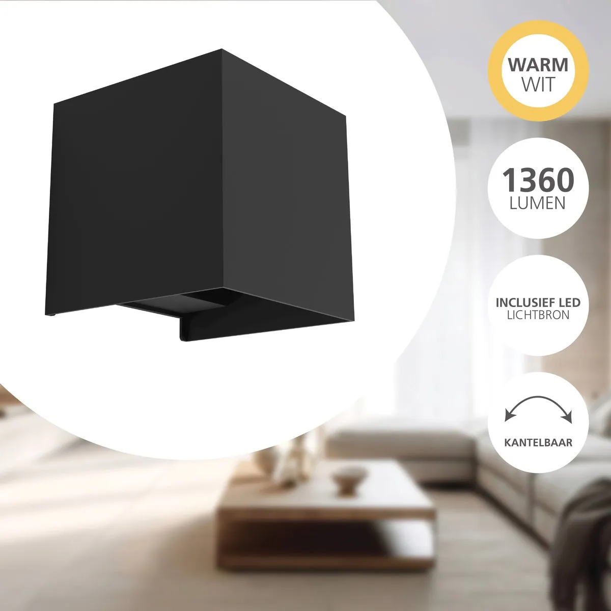 Eglo Valmontone Wandlamp LED 2x - 10cm - Zwart