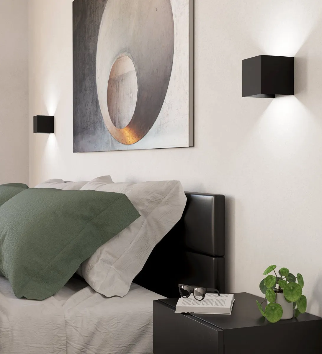 Eglo Valmontone Wandlamp LED 2x - 10cm - Zwart