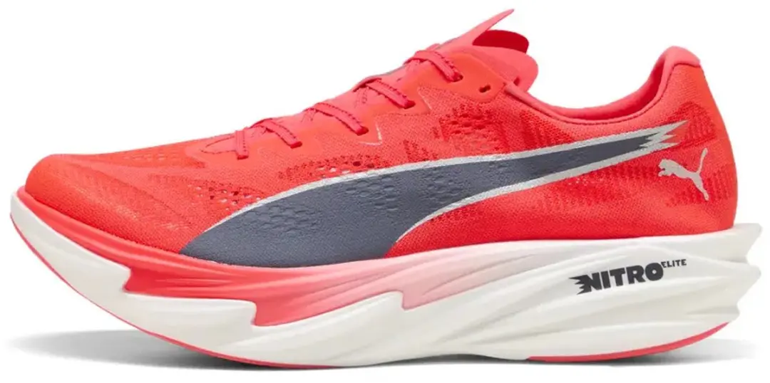 PUMA Deviate Nitro Elite 4 Hardloopschoenen - 44 - Ultra Red/Inky Depths/White
