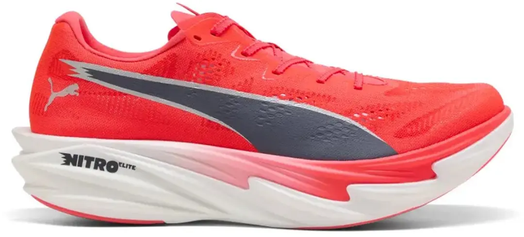 PUMA Deviate Nitro Elite 4 Hardloopschoenen - 44 - Ultra Red/Inky Depths/White