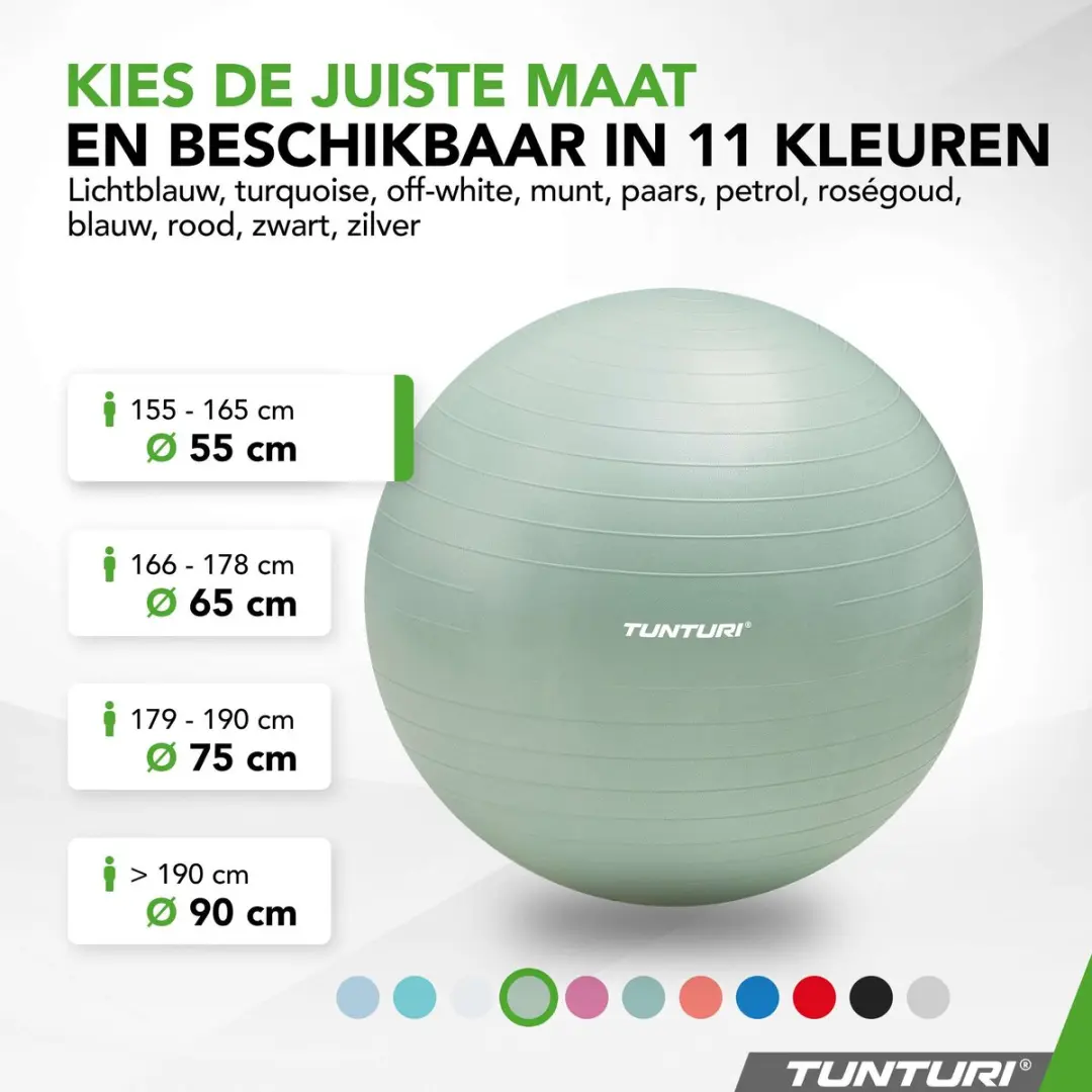 Tunturi Anti Burst Fitnessbal 55cm - 220kg - Munt