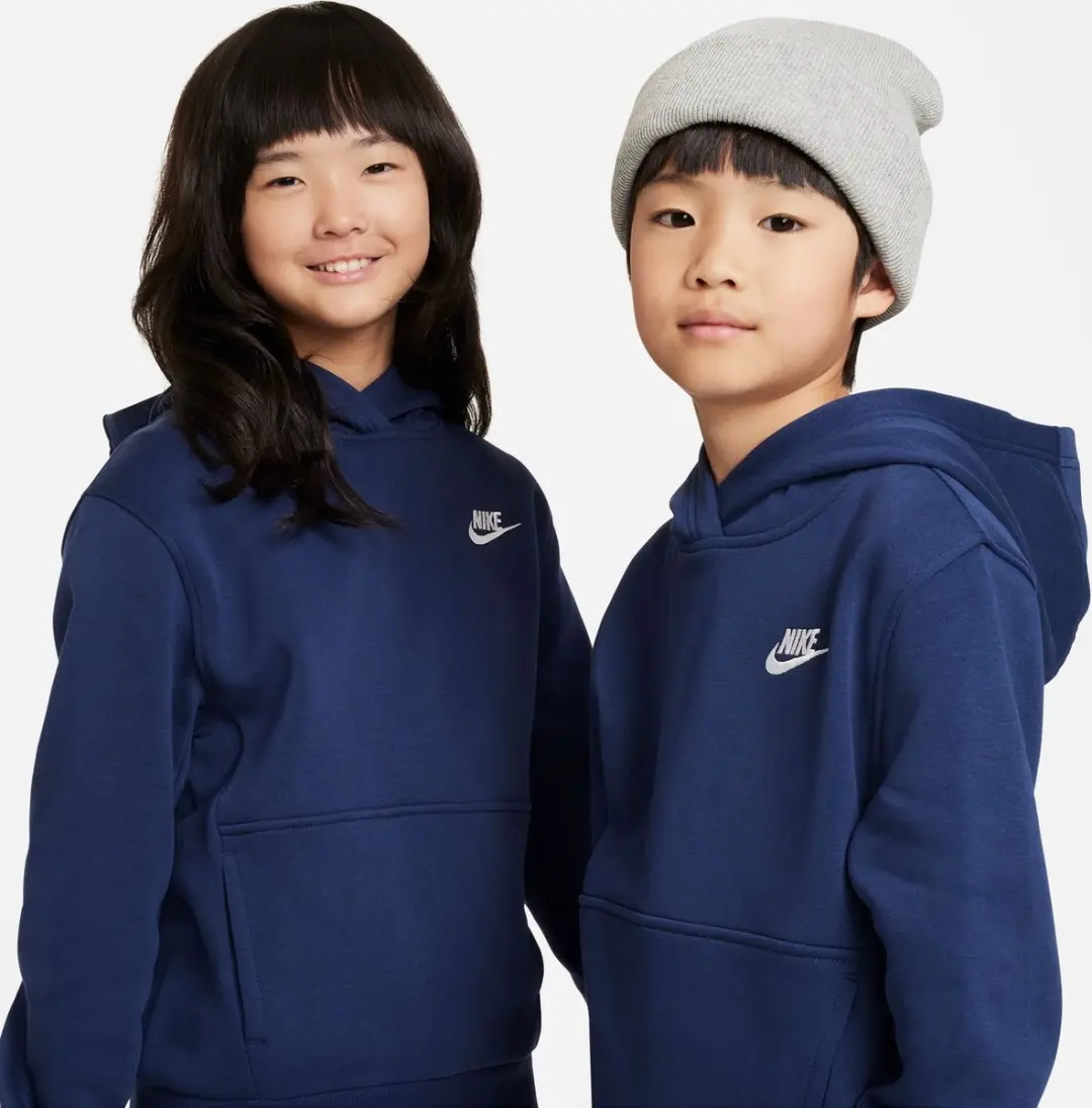 Nike NSW Club FLC HDY Unisex Sporttrui FD3000-410 - Navy/Wit - XL