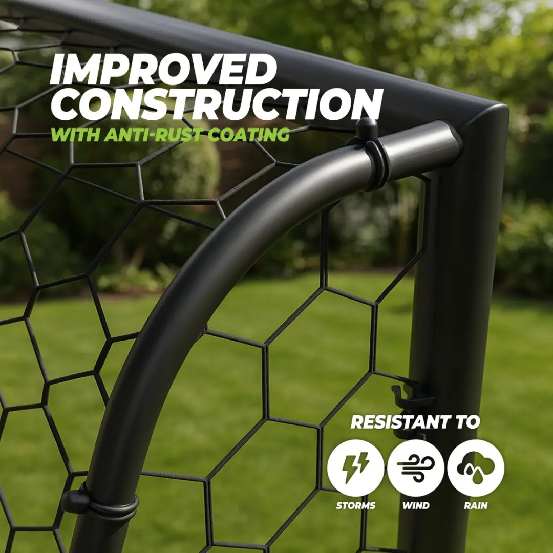 Virtufit Voetbaldoel Premium 120x80x60cm - Zwart