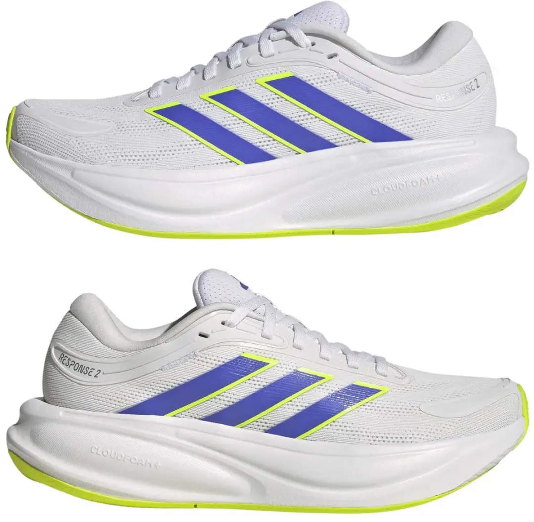 adidas Response 2 Dames Hardloopschoenen 38 2/3 - ftwwht/knalblauw