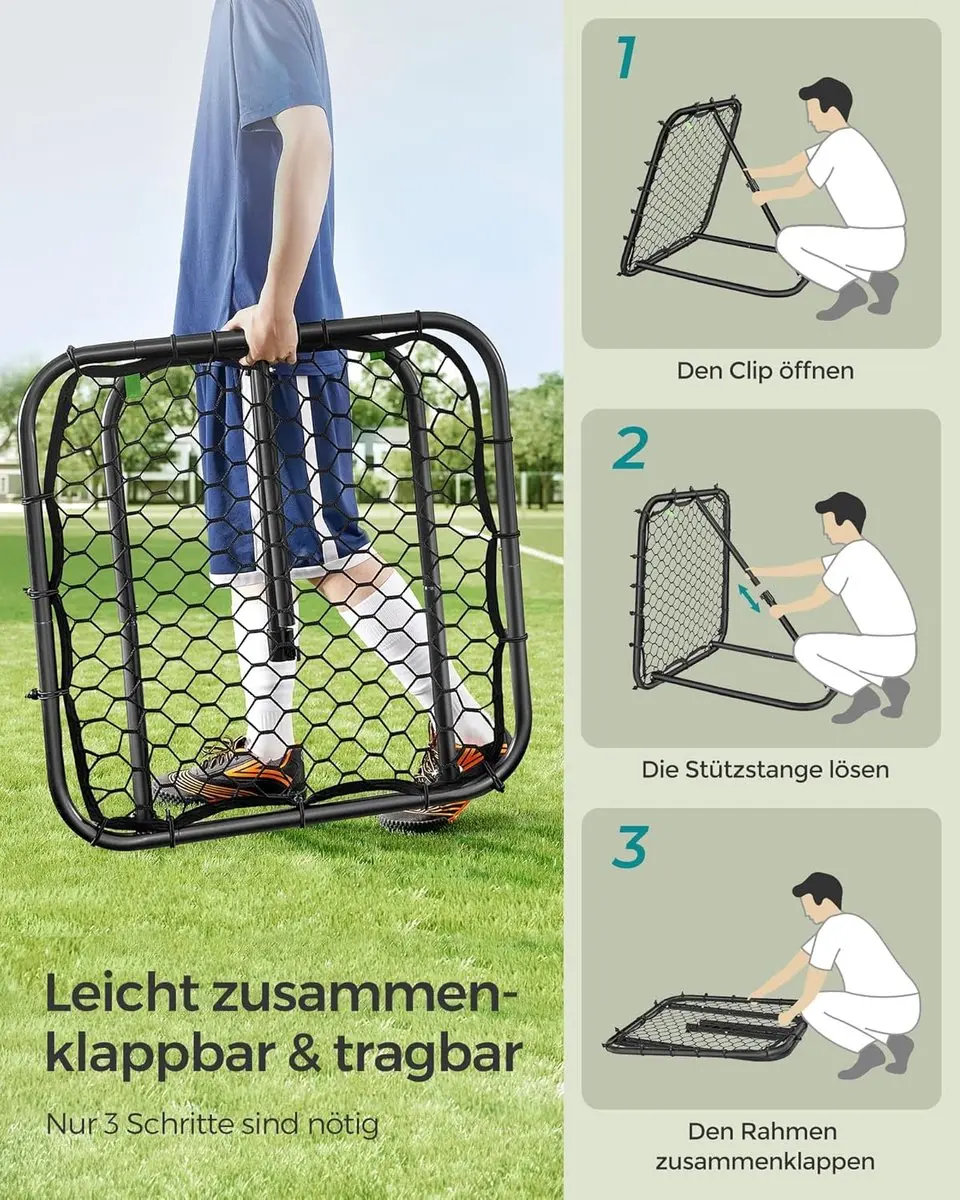 Songmics Voetbalrebounder - Inktzwart