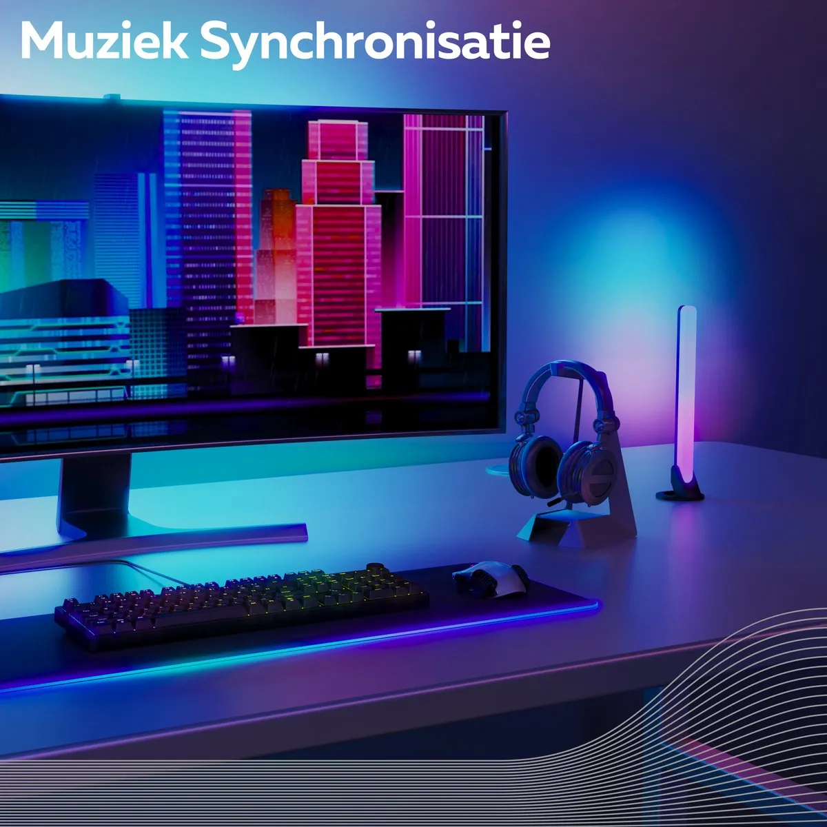 Calex Gaming Neon Flex LED Strip - Razer Chroma Compatibel - Smart Home - RGBIC Synchronisatie voor PC - 2m