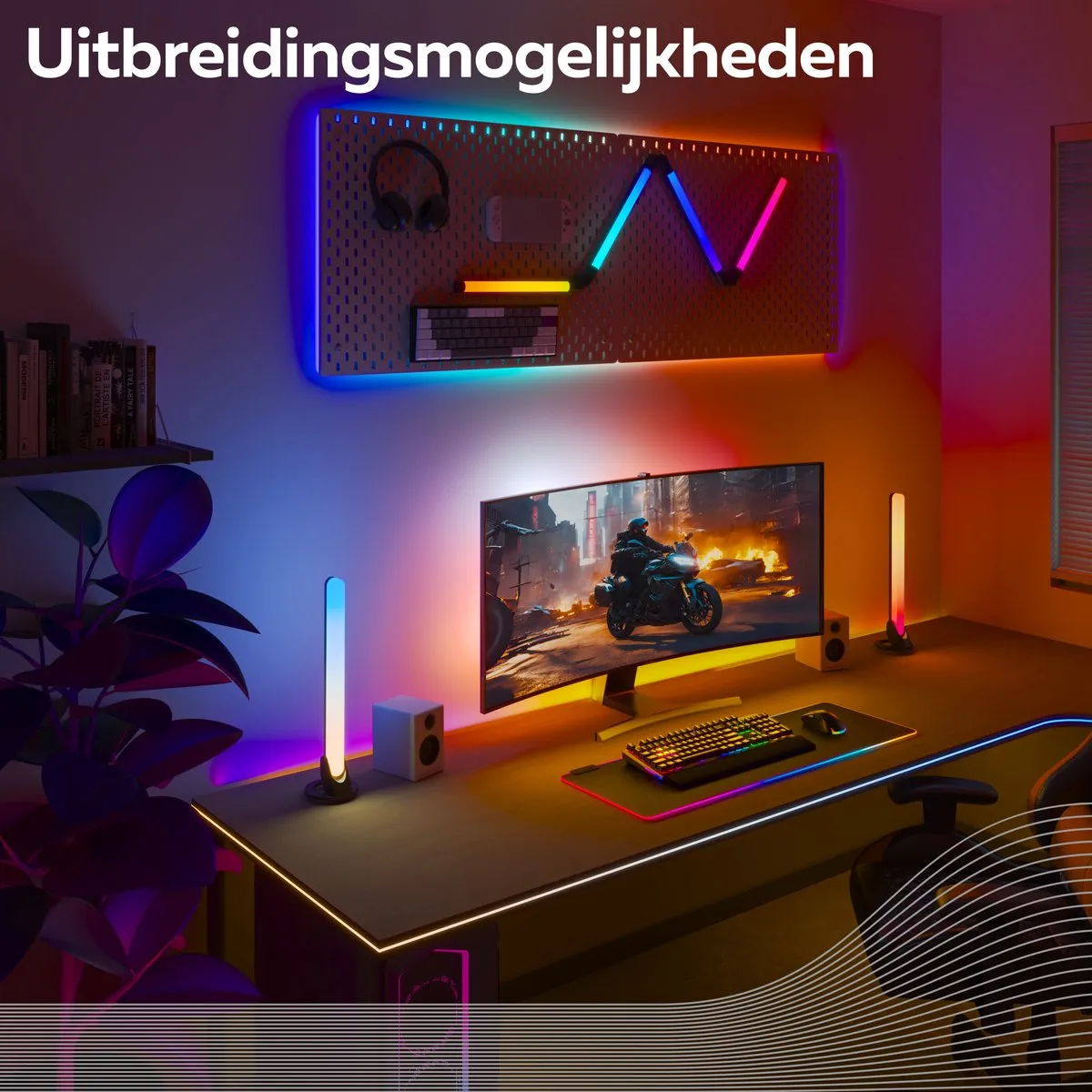 Calex Gaming Neon Flex LED Strip - Razer Chroma Compatibel - Smart Home - RGBIC Synchronisatie voor PC - 2m