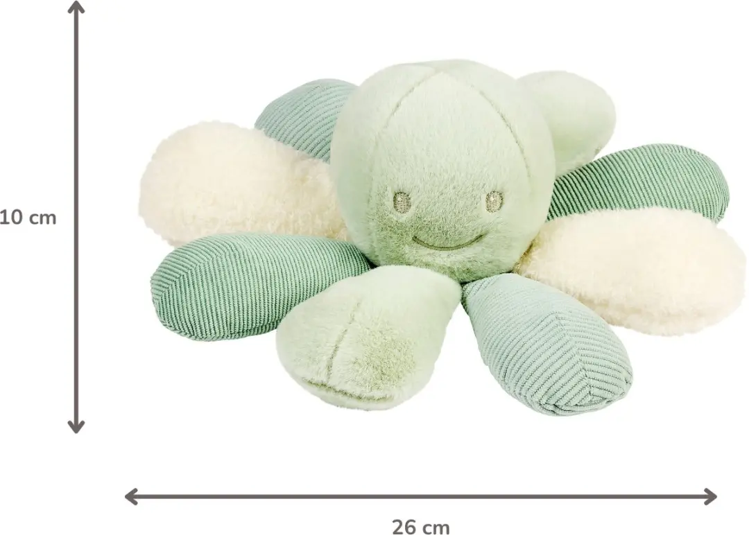 Nattou Lapidou Knuffel Octopus 26cm - Lindegroen