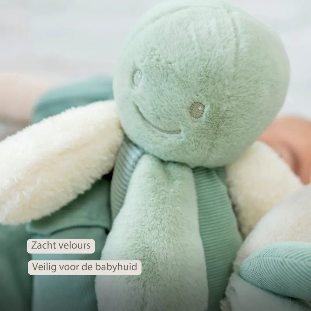 Nattou Lapidou Knuffel Octopus 26cm - Lindegroen - afbeelding 6 van 6