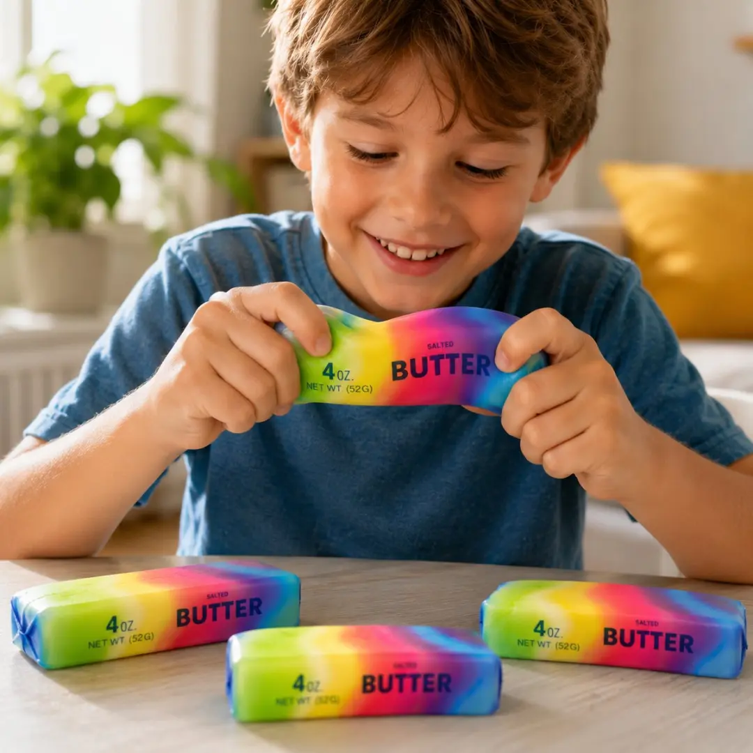 Johntoy Rainbow Butter Squishy Stressbal - Multicolor