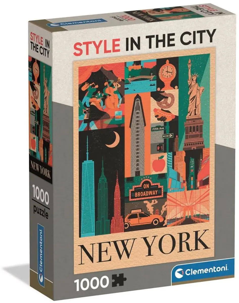 Clementoni Style in de Stad New York Puzzel 1000 Stuks - Oranje