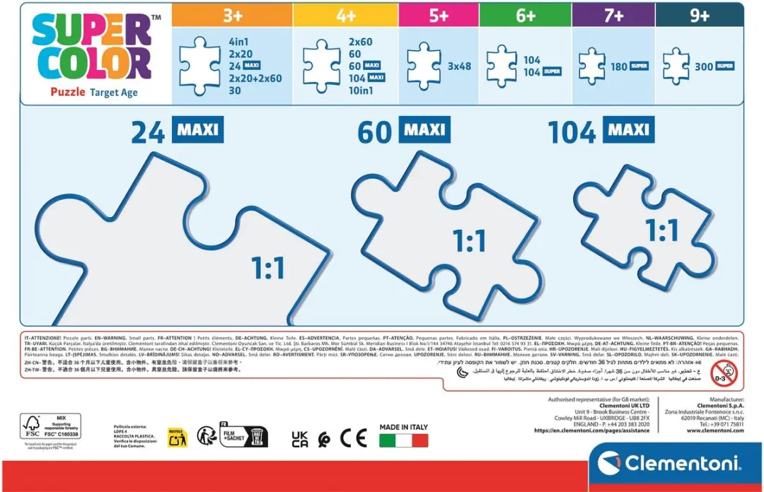 Clementoni 25022 Puzzle Italië - 104 Stuks