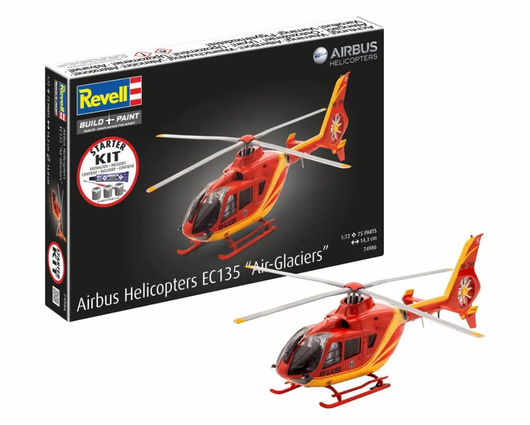Revell 74986 Airbus EC135 Air-Glaciers Helikoptermodel 1:72
