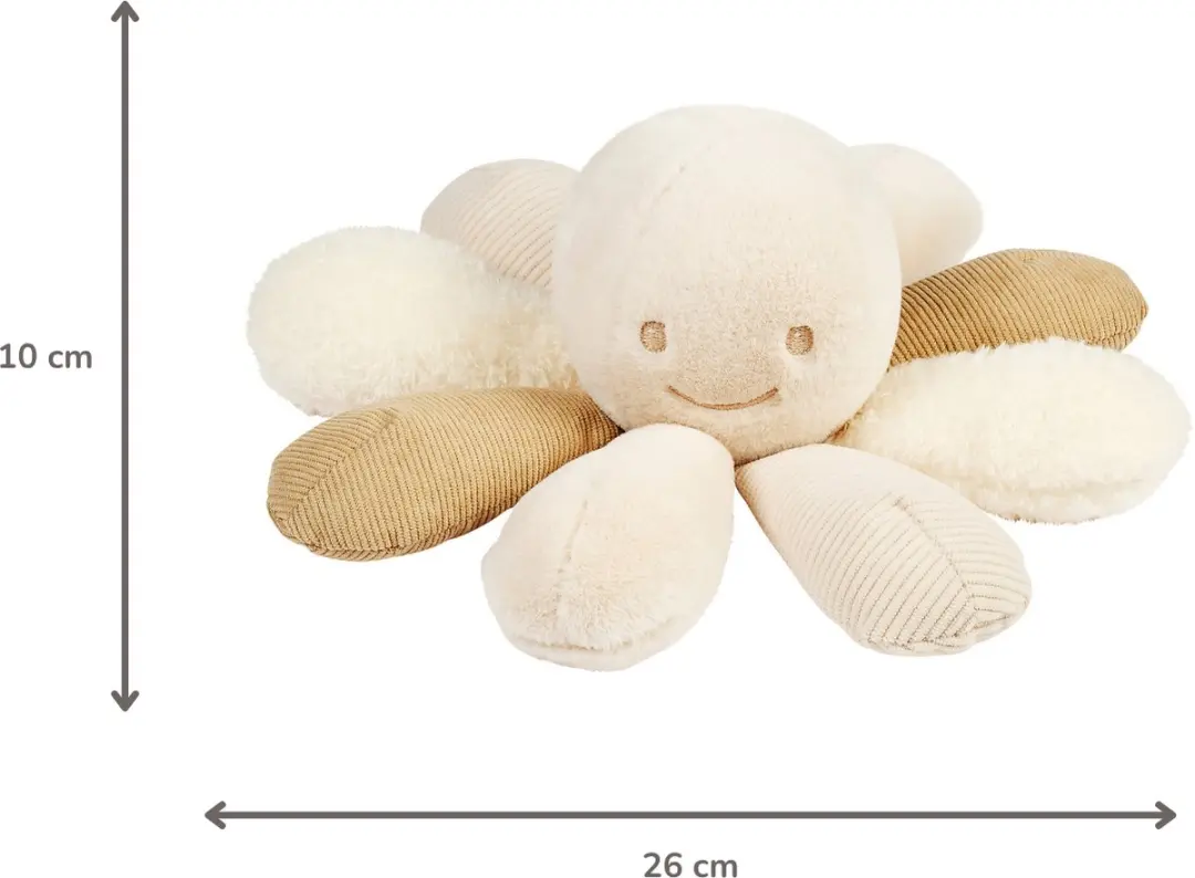 Nattou Lapidou Knuffel Octopus 26cm - Zand