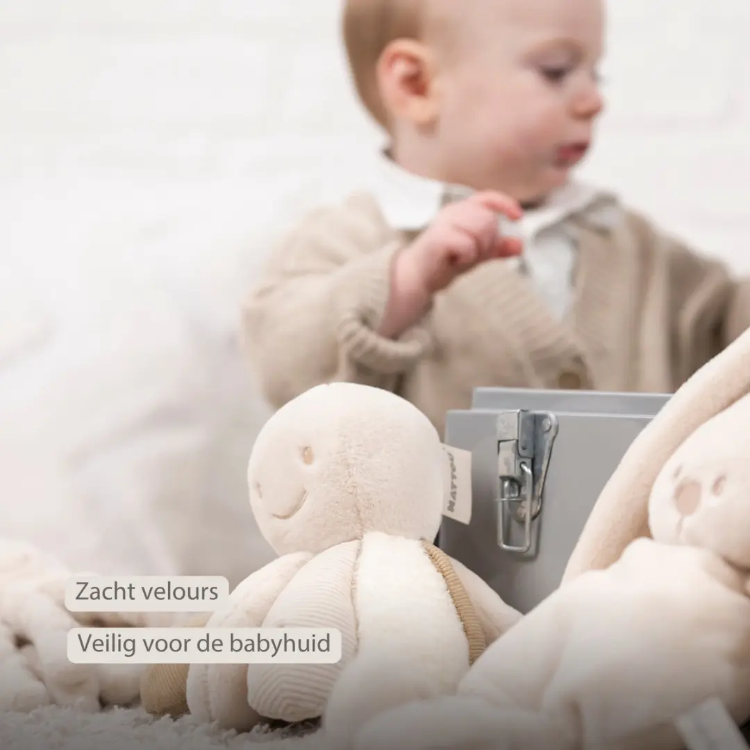 Nattou Lapidou Knuffel Octopus 26cm - Zand