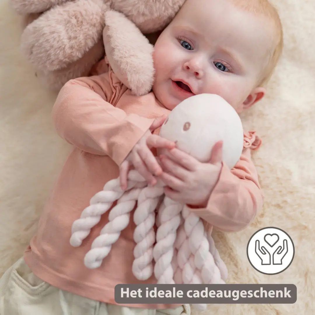 Nattou Lapidou Knuffel Octopus 22cm - Roze