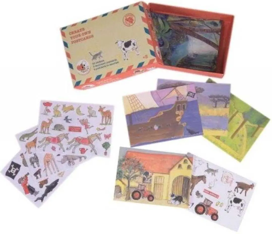 Egmont Toys Knutselpakket 10 Postkaarten met Stickers - Multikleur