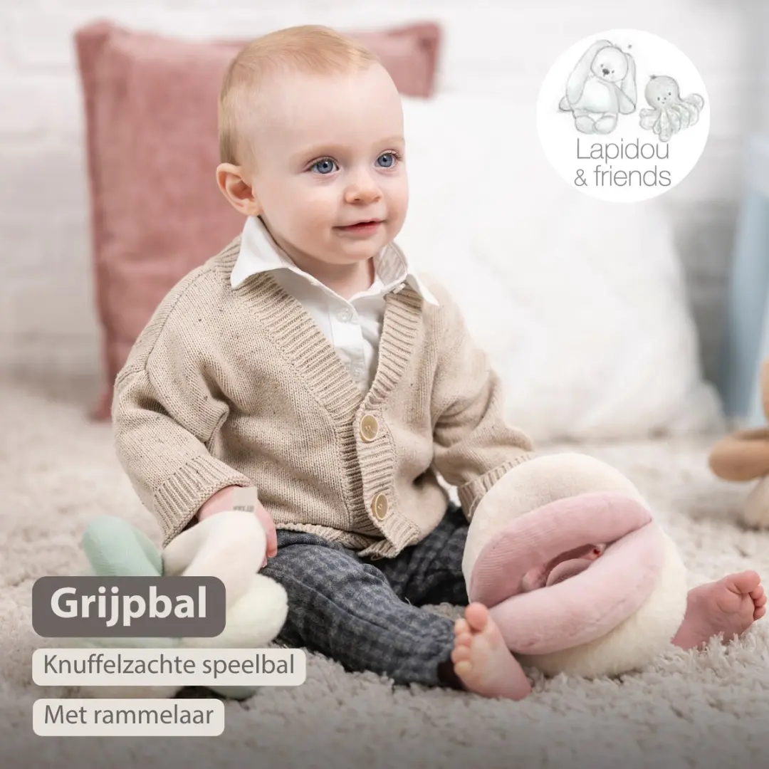Nattou Lapidou Grijpbal 17cm - Roze