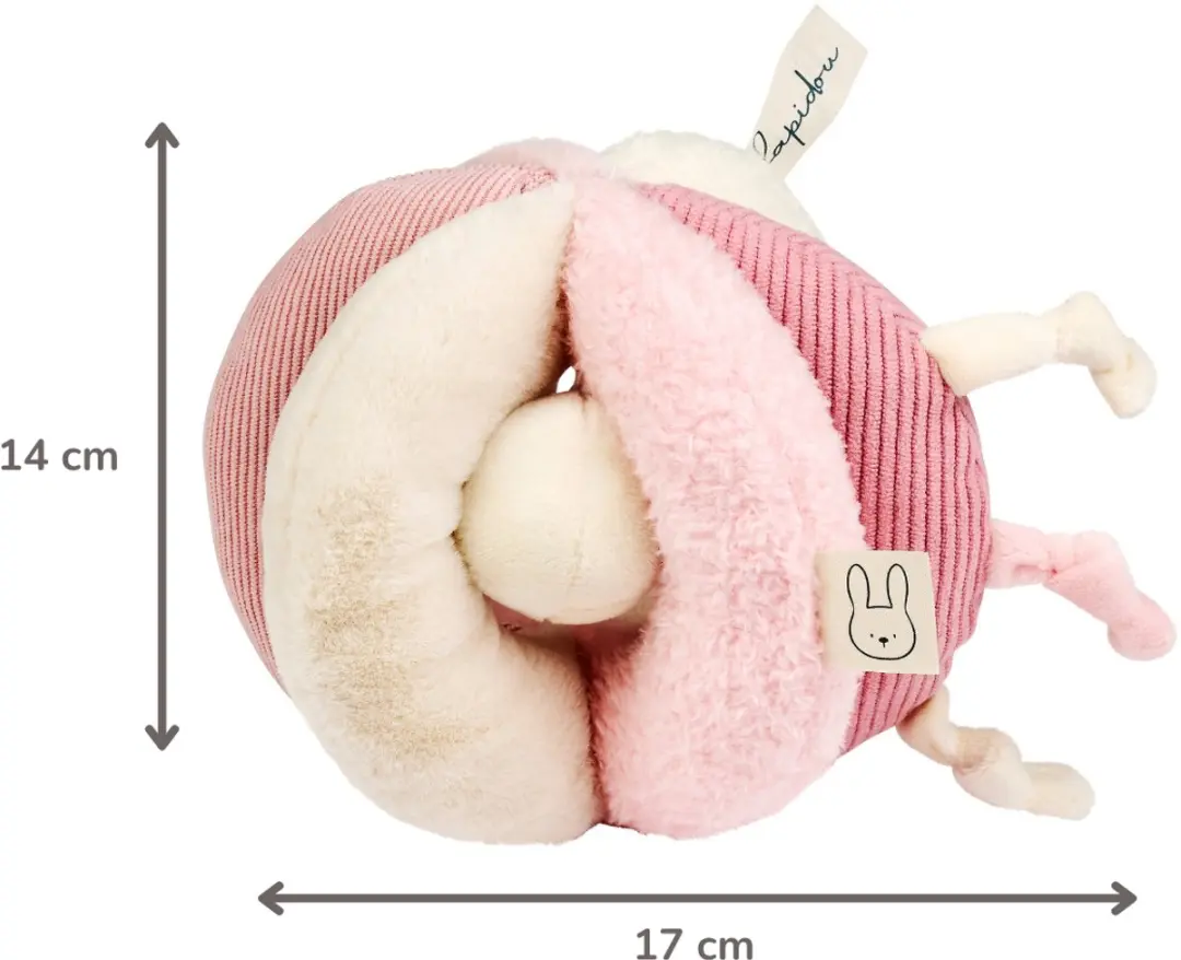 Nattou Lapidou Grijpbal 17cm - Roze