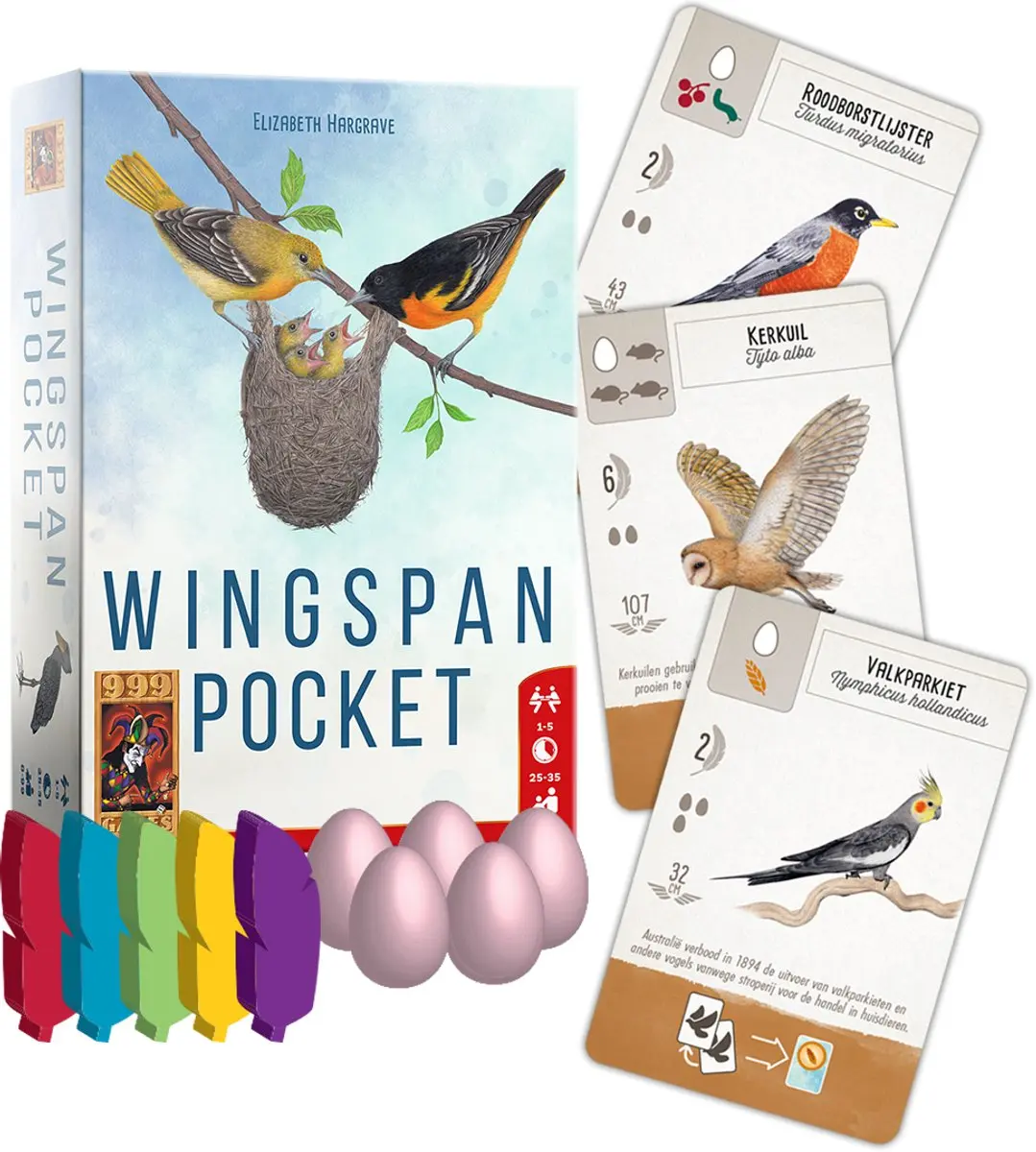 999 Games Wingspan Pocket Bordspel - 1-5 Spelers