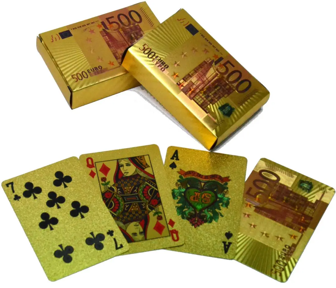HOT Games Speelkaarten 500 Euro Goud Kunststof - 6 Spelers