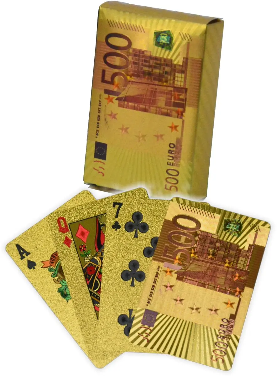 HOT Games Speelkaarten 500 Euro Goud Kunststof