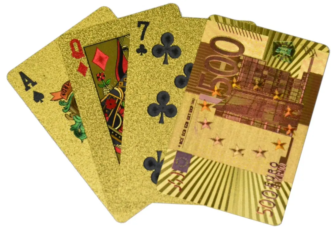 HOT Games Speelkaarten 500 Euro Goud Kunststof - 6 Spelers