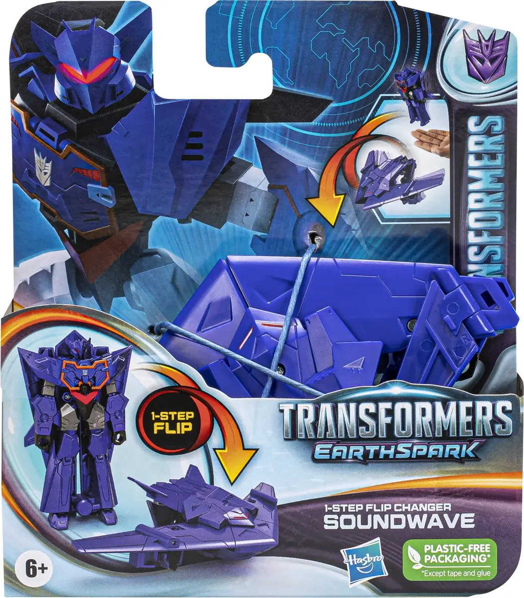 Transformers EarthSpark Flip Changer Soundwave - Blauw