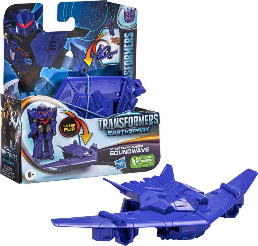 Transformers EarthSpark Flip Changer Soundwave - Blauw