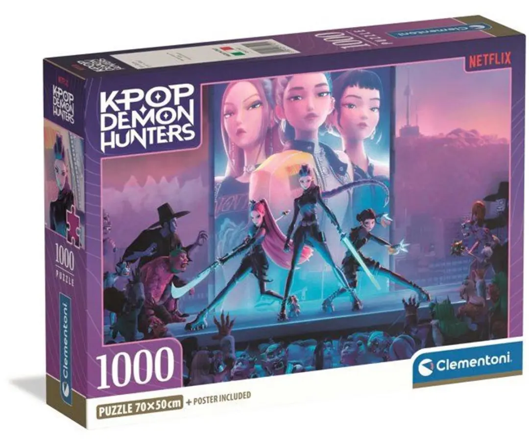 Clementoni K-Pop Demon Hunters Legpuzzel 1000 Stuks - Neon/Paars